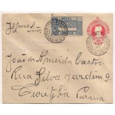 1917-Inteiro postal com selo adicional de 100Rs Revolução Pernambucana