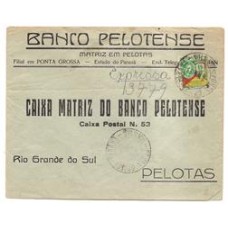 1931-envelope circulado do Paraná para Pelotas com selo de 1000Rs  Rev.de 30