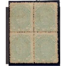 070-20Rs Cruzeiro em quadra, verde azulado nova com goma oxidada