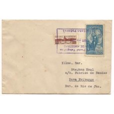 1933-Envelope  com 200Rs Presidente Justo e 100Rs Pró-aeroportos pagando a sobretaxa