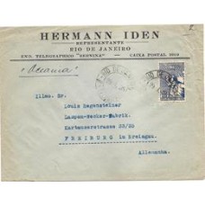 1935-Envelope circulado do Rio para a Alemanha com 700Rs Gabriel Terra isolado