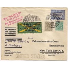 1930-Envelope do Rio para N.York via Zeppelin, com selo  Z-09 .