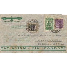 1932-Envelope para a Alemanha, 2vôo de 1931 com  carimbo alusivo verde