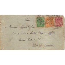 1929-Envelope circulado de Porto Alegre para o Rio, com selos de 1300Rs e 700Rs Condor