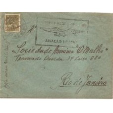 1936-Envelope de Itaqui ao Rio via CAM com carimbo Correio Aéreo Militar" e aguia