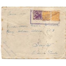 1939-Envelope de S.Paulo a Santos via CAM com carimbo "Correio Aéreo Militar" e aguiia