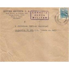 1948-Envelope de S.Paulo para Cachoeira do Sul via CAM com carimbo "Correio Aéreo Militar"