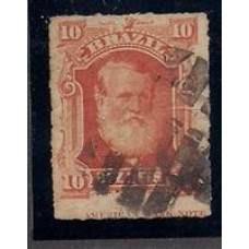 37L-10Rs D.Pedro barba branca  usado com legenda do lado na margem inferior