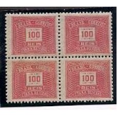 X-44-100Rs , tipo Cifra Horizontal,  quadra sem filigrana, papel pelicula, nova