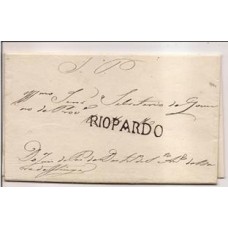 1835-Carta circulada de Rio Pardo para Ouro Preto com carimbo  linear sem cercadura