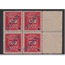 X-30a Spm-100Rs  tipo cifra ABN, em quadra,  sobrecarga Specimen  tamanho grande em azul