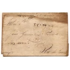 1840-Carta para o Rio com cbo "Mogi-Mirim", "S.Carlos" e S.Paulo" com porte total de 90Rs