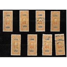 Laux-048/52-54/56- 8 selos da serie D.Pedro percê, usados.