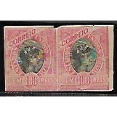 093-100Rs Madrugada, emissão de 1897, em par sem denteação. Adelgaçamento na margem  