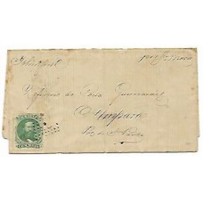 1869-Carta para Amparo com selo de 100Rs D.Pedro barba preta tipo  1b