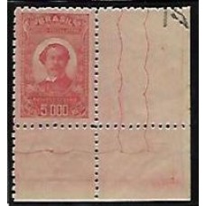 A-024C- 5.000Rs Augusto Severo, denteação 9 filigrana horizontal, canto de folha, novo, mint