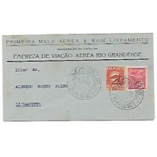 1932-Envelope de 1 vôo de Bagé a Livramento com selo  V-18
