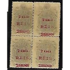 133- 700/500Rs , ensaio de sobrecarga sobre o selo de 500Rs cinza ardosia , em quadra