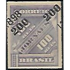 116-200/100Rs, preto sobre violeta escuro, sobrecarga deslocada