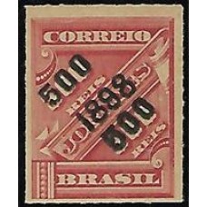 118D- 500/300Rs preto sobre carmim, sobrecarga dupla ,novo sem goma