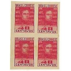 0203-Cent.de Francisco Manoel da Silva, autor do Hino Nacional, prova em quadra papel fino