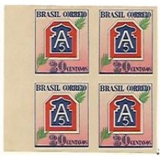 0206-20 Centavos Homenagem á FEB, prova em quadra sem filigrana e sem denteação