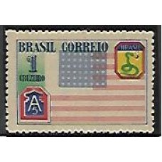 0208- 1 Cruzeiro, Homenagem á FEB, azul deslocado para cima e para a direita