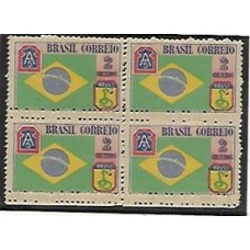 0209- 2 Cruzeiro, Homenagem á FEB, quadra com denteação horizontal dupla