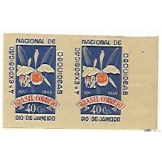 0224- 4 Exposição Nacional de Orquídias, prova em par, filigrana losangos