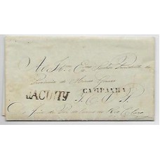 1839-Carta de Carmo do Rio Claro para Ouro Preto c/ cbos "Jacuhy" e "Campanha" com 4,2cm