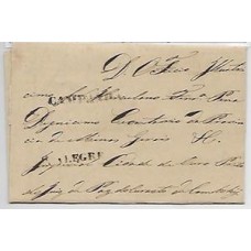 1837-Carta de Campanha a Ouro Preto com cbos "Campanha" com 4,2cm e "P.Alegre"