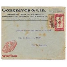 1934-Envelope para o Rio com 200Rs Partida de Colombo , publicidade da Goodyear