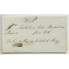1834-Carta de Curvelo para Ouro Preto, isenta de porte, com cbo de saída "CURV.o"