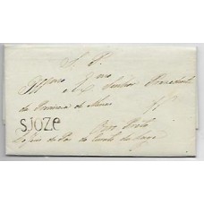 1836-Carta do Curato da Lage para Ouro Preto, isenta de porte, cbo "S.Joze" em sepia