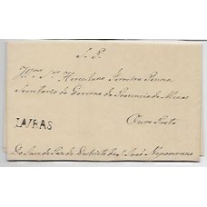 1835-Carta para Ouro Preto , isenta de porte, com cbo de saída "Lavras" sem cercadura 