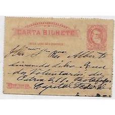 CB-021-Carta bilhete de 80Rs tipografada, s/ sombra escura nos olhos dent 9 1/2 X12, usada