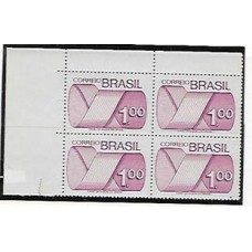 552g-Cr$1,00 Tipo Gravura, quadra impressa na goma