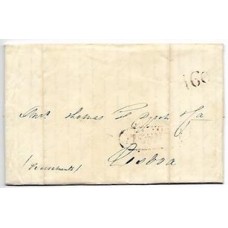 1819-Carta  para Lisboa com cbo de saída "Pernambuco" linear com cercadura pontinhada
