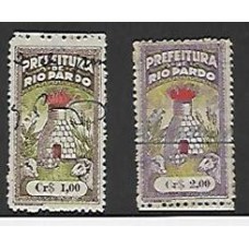Rio Pardo-Imagem de forno de carvão, 2 selos de Cr$1,00 e Cr$2,00