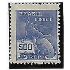 258-500Rs Mercurio, filigrana "EUBRASIL (H)", novo com goma e charneira