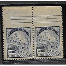 308-2000Rs Instrução, filigrana "Correinho" par sem denteação superior