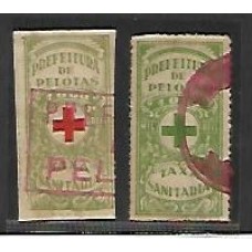 Pelotas-Taxa Sanitaria, serie de 2 selos , padrão reis