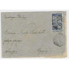 1910-Envelope de Nova Friburgo para  a Italia com selo de 200Rs Proceres  Panamericanos
