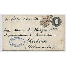 1886-Envelope, EN-03, com selo adicional de 200Rs, Cabeça Grande, lilás rosa