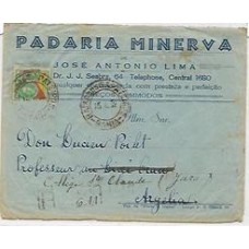 1932-Envelope registrado para a Argélia com selo de 1000Rs Revolução de 32.Raro destino