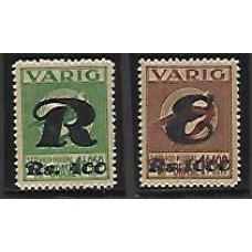 V-34/35-Serie Icaros sobretaxada "R" e "E" de 1933 , nova com goma