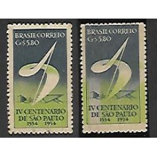 0295-Cr$5,80, Propaganda do 4 Cent.de S.Paulo, verde deslocado para a direita