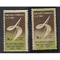 0294-Cr$3,80, Propaganda do 4 Cent.de S.Paulo,  com verde deslocado para baixo e á direita