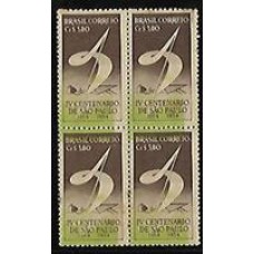 0294-Cr$3,80, Propaganda do 4 Cent.de S.Paulo,  verde deslocado para baixo e á esquerda