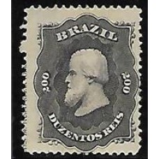 28L-200Rs D.Pedro barba preta, novo sem goma, com legenda em espanhol á esquerda